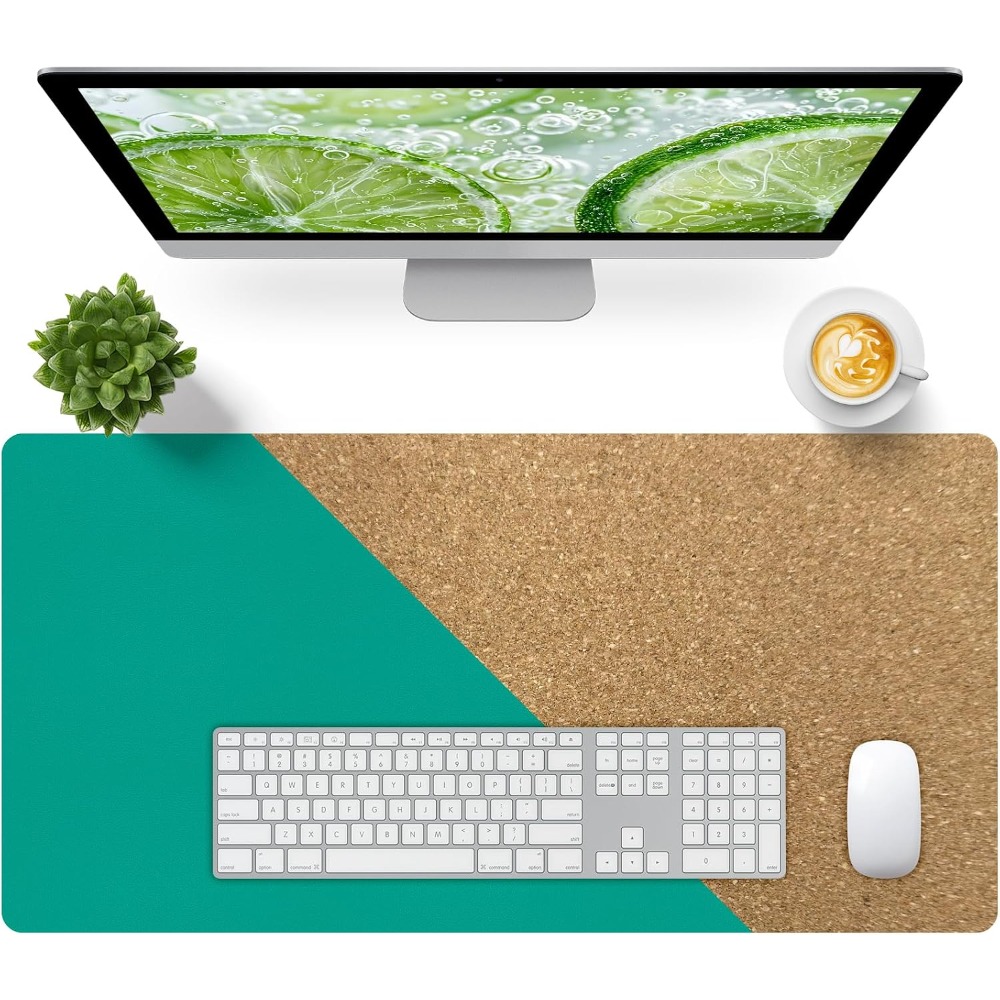 Leather Desk Pad - Premium Green Leather Desk Pad Protector,