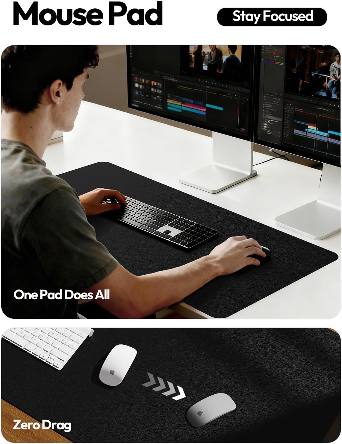 Large PU Leather Desk Pad Prot - Leather Desk Pad ulasan dan harga