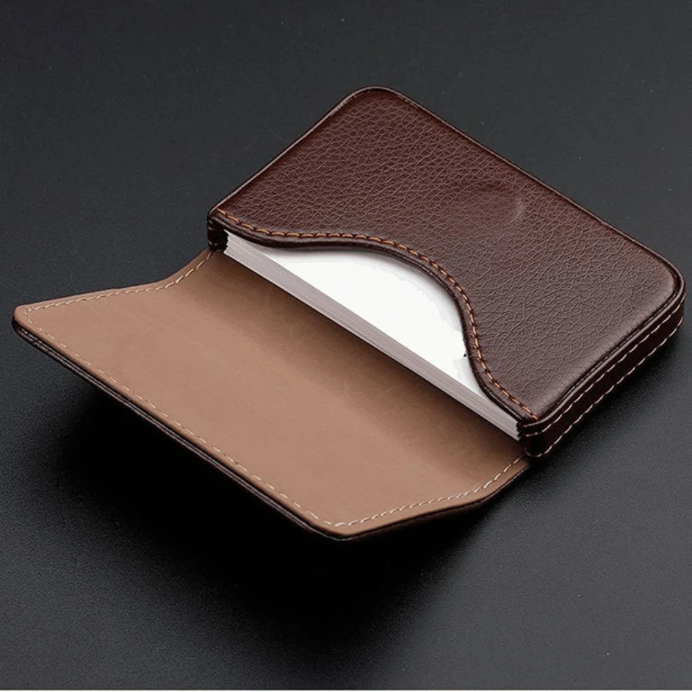 Sized Stitched PU Leather Cred - Index Card Holder ulasan dan harga