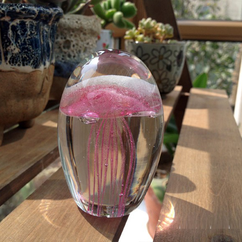 Miniature 3D Jellyfish Crystal - Paper Weight Crystal ulasan dan harga