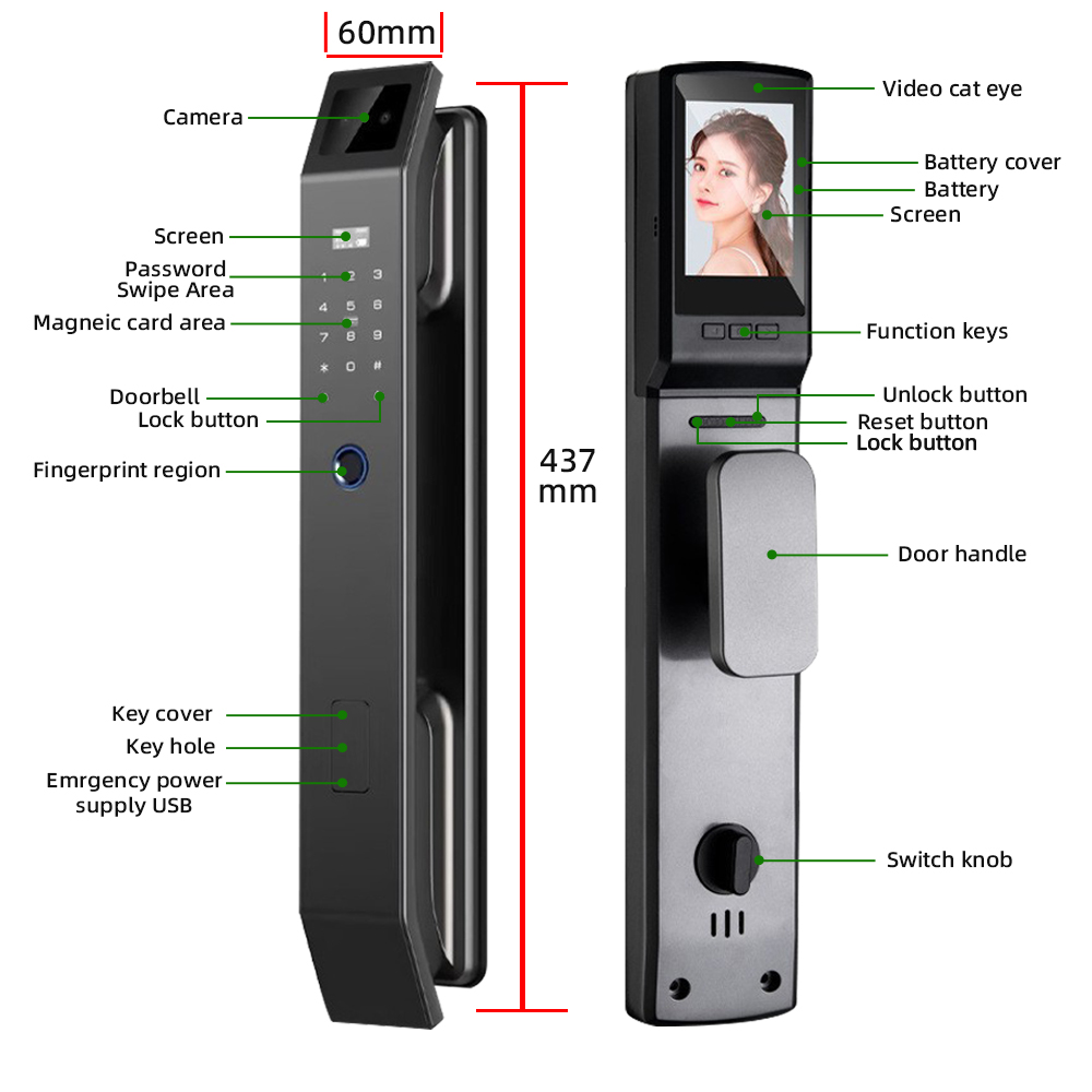 RAYKUBE DF14 Tuya WiFi 3D Face - Letter Opener Brass ulasan dan harga
