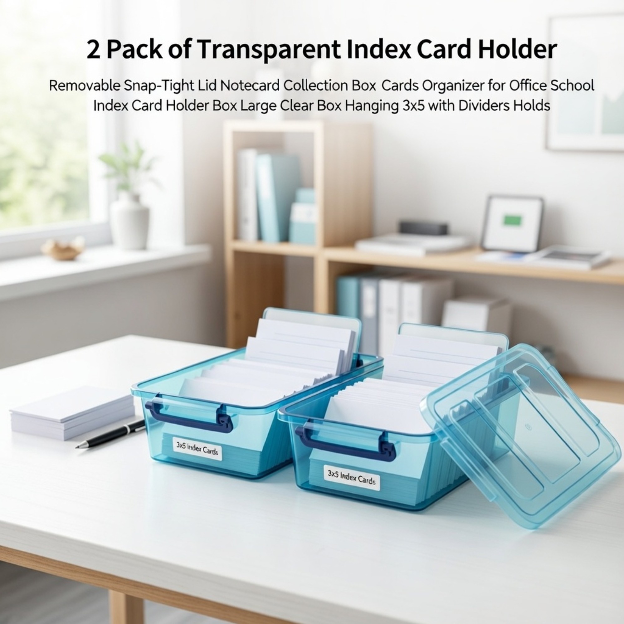 2 Pack Transparent Index Card  - Card Index Box ulasan dan harga