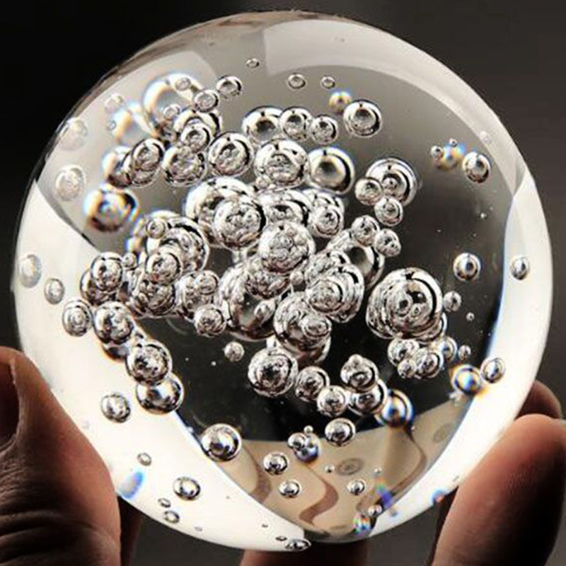 40/60/80MM Clear Bubble Crysta - Paper Weight Crystal ulasan dan harga