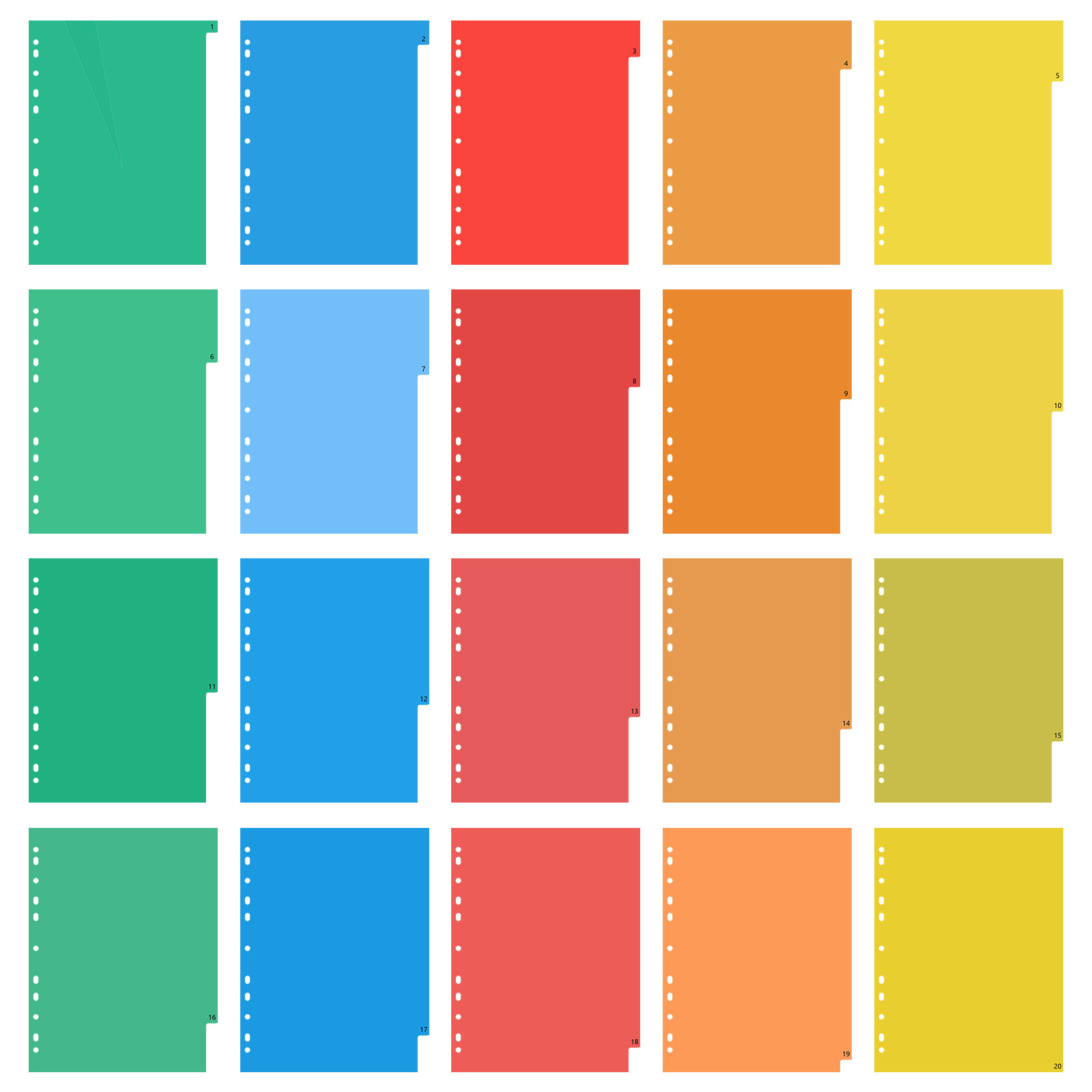 20 Pages A4 Size Color Coded P - Tab Divider A4 ulasan dan harga