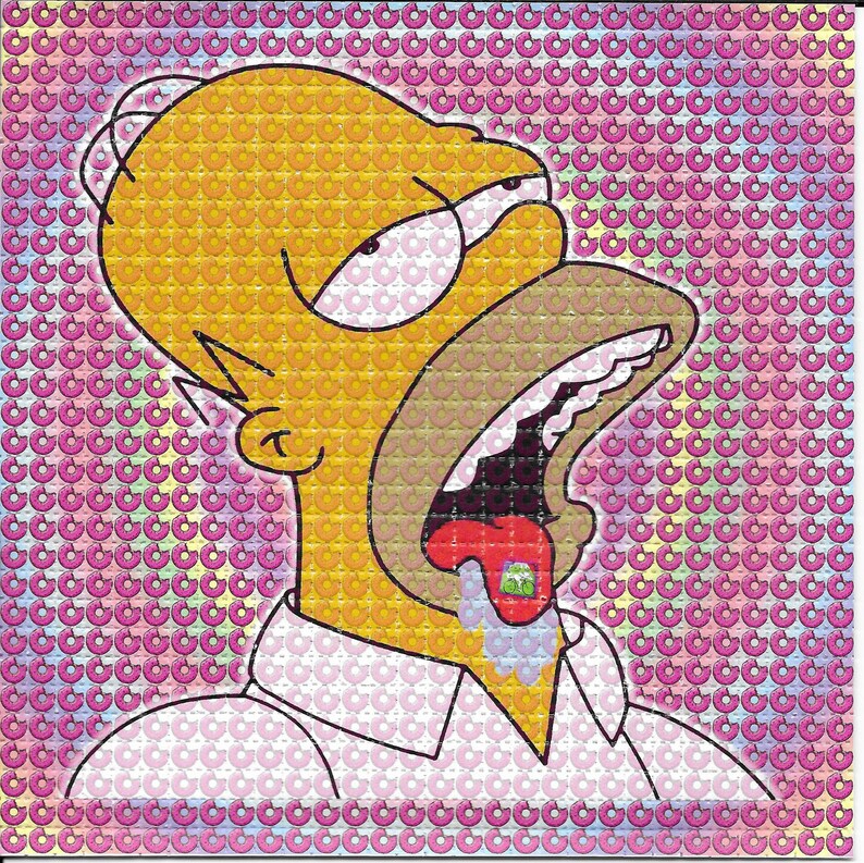 Doped Homer Psychedelic Acid F - Ink Blotter Paper ulasan dan harga