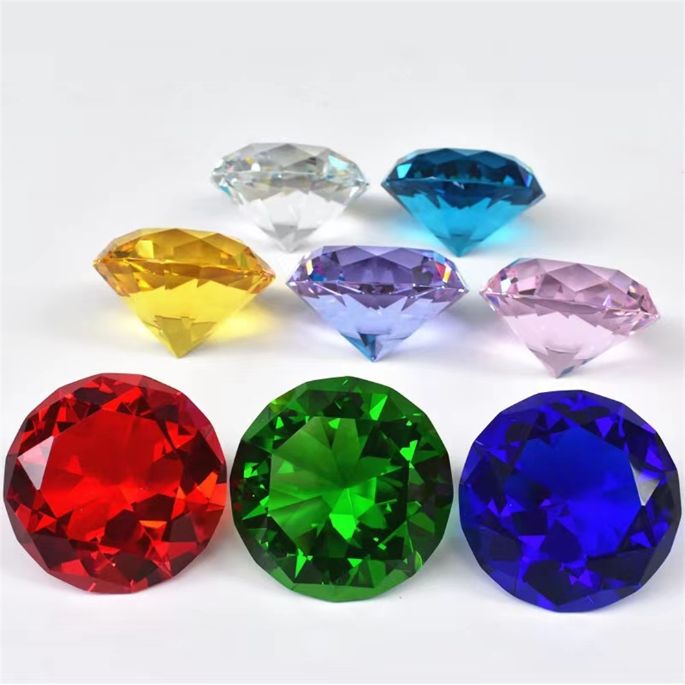 10 Colors Crystal Diamond Shap - Paper Weight Crystal ulasan dan harga