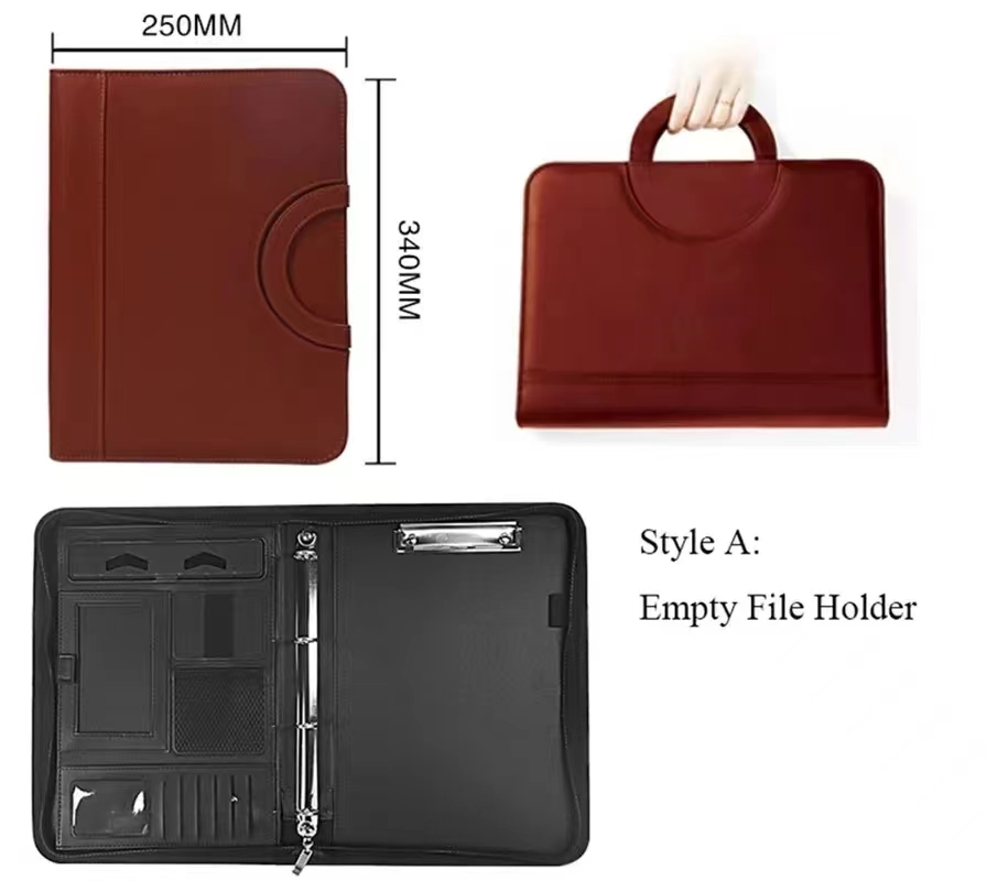 PU leather A4 zipper calculato - Binder A4 Lever ulasan dan harga